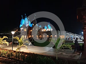 Night view Swaminarayan mandir katraj pune photo