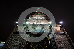 Night view of Syuyumbike Tower, Kazan, Tatarstan Republic.