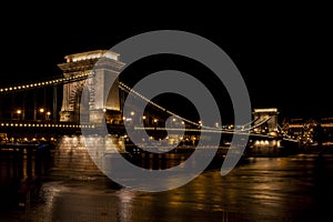 Night view of the SzÃ©chenyi bridge