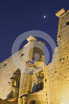 Night view of the Temple of Luxor (Egypt)