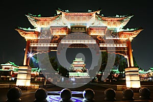 Night view of tengwang pavilion, nanchang city, jiangxi province