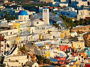 Night View of Thira Town, Santorini, Greece