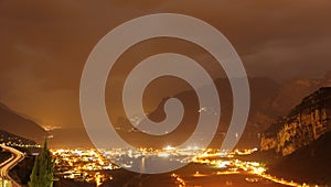 Night view to lake garda