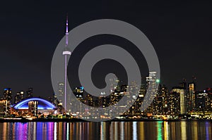 Night view to Toronto downtown