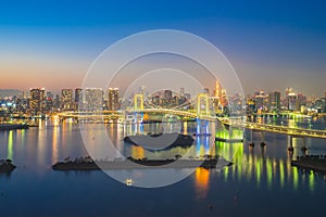 Night view of Tokyo city skyline in Odaiba-Tokyo, Japan