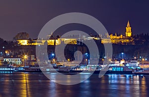 Night view of Topkapi Palace, Istanbul, Turkey