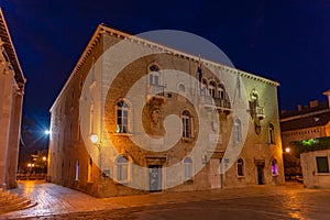 Night view of town hall of Croatian town Trogir