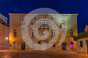 Night view of town hall of Croatian town Trogir
