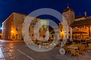 Night view of town hall of Croatian town Trogir