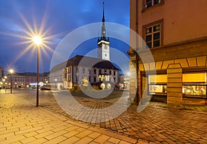 Night view on the town hall in Olomouc