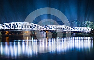 Night view of Truong Tien Bridge in Hue.