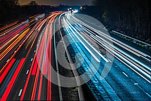 Night View of UK Motorway Highway