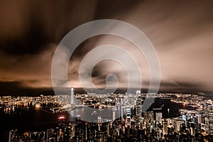 Night view of Victoria Harbour, Hong Kong