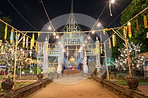 Night view at Wat Lok Moli in Chiang Mai, Thailand.