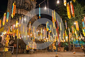 Night view at Wat Lok Moli in Chiang Mai, Thailand.