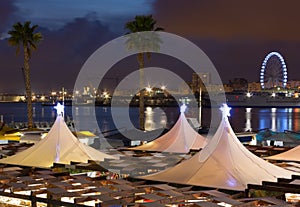 Night View of the Waterfront of Malaga