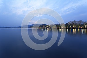 Night view of the West Lake in Hangzhou