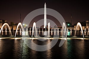 Night view of World War II Memorial Washington