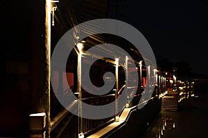 Night view of Xinchang Ancient Town, Shanghai, China