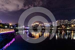 Night view of Yitong River, Changchun, China