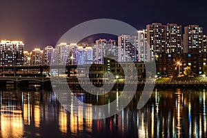 Night view of Yitong River, Changchun, China