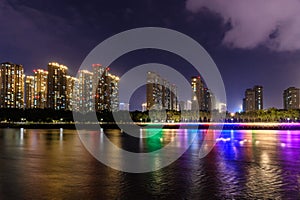 Night view of Yitong River, Changchun, China