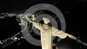 Night Viewpoint Of Christ The Redeemer In Rio De Janeiro Brazil.