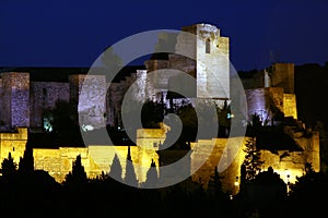 Night Views of Al Andalus, Malaga, Andalusia, Spain