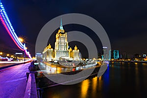 Night views of Moscow, hotel Ukraine