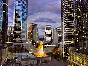 Night vision of Melbourne CBD south bank photo