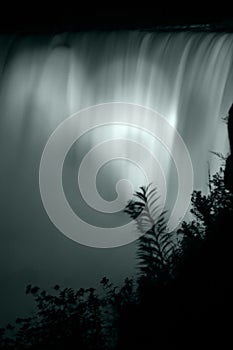 Night waterfalls detail
