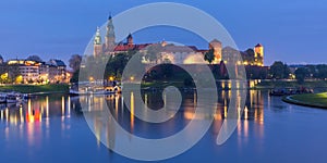 Night Wawel castle, Krakow, Poland