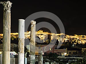 Night wiew of the actopolis of Athens