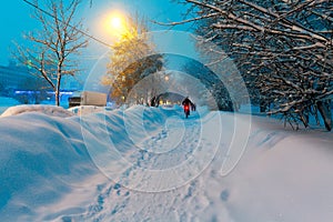 Night Winter City Scene