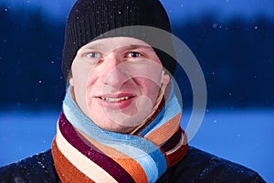 Night winter portrait