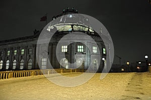 Night winter scene in Berlin, Germany. Bode Museum