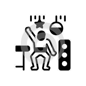 Black solid icon for Nightclub, dance and sound
