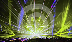 Nightclub Lasers and Crowd