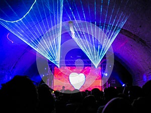 Nightclub Lasers, Crowd, Love Heart