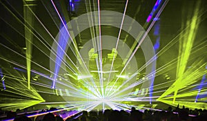 Nightclub Lasers and Crowd photo