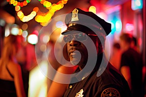 A Nightclub Security Guard Ensures The Safety And Order Among Revelers photo
