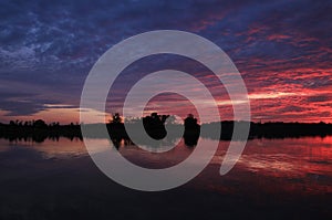 Nightfall at lake Pfaffikon