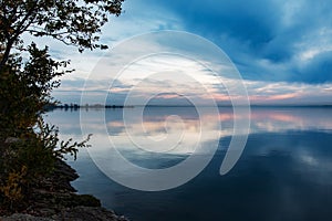 nightfall over the smooth surface