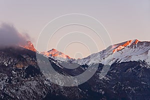 Nightfall in the pyrenees