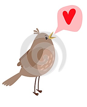 Nightingale cute bird icon