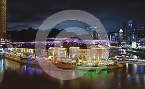 Nightlife at Clarke Quay Singapore Aerial photo