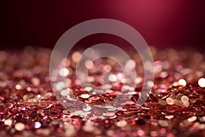 Glitzy Rose Gold and Maroon Red Background photo