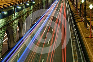 Nocturno la ciudad operación las luces 