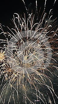 Nightly Fireworks Display at Niagara Falls on the border of USA and Canada