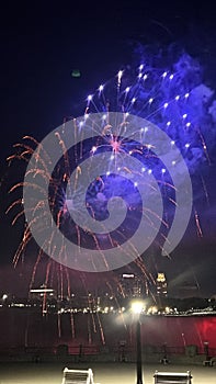 Nightly Fireworks Display at Niagara Falls on the border of USA and Canada